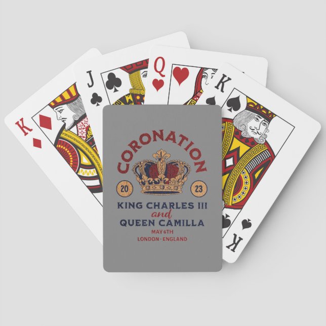 Jeu De Cartes Mémorabilie du couronnement du roi Charles III (dos)