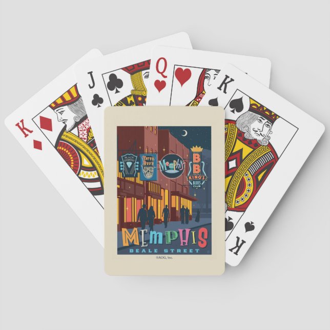 Jeu De Cartes Memphis, TN | Beale Street Neon (dos)