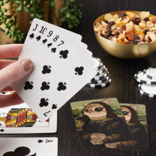 Jeu De Cartes Meowlisa Drôle Mona Lisa Visage de Chat