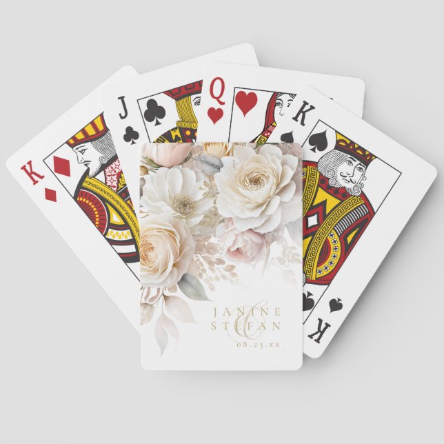 Jeu De Cartes Merci Mariage Floral Drama White ID1022 (dos)