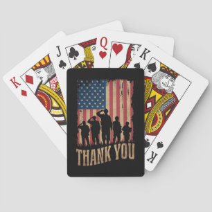 Jeu De Cartes Merci pour la Journée des vétérans Drapeau américa