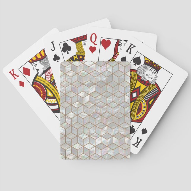Jeu De Cartes Mère De Carreaux De Perle (dos)