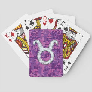 Jeu De Cartes Mère de Pearl Taurus Zodiac Connexion Camo numériq