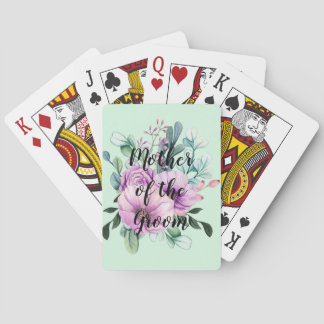 Jeu De Cartes MÈRE Florale violette de la Mariage de GROOM