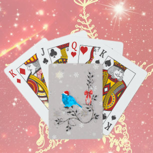 Jeu De Cartes Merlebleu regardant un flocon de neige