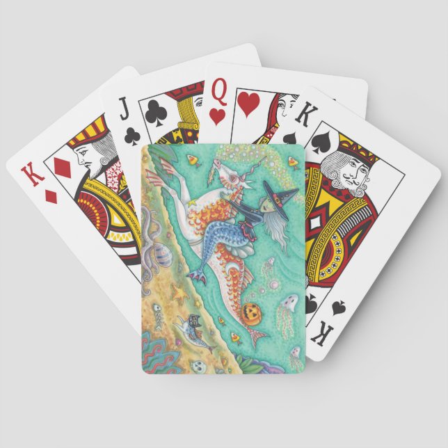 JEU DE CARTES MERMAID WITCH, HALLOWEEN MERHORSE JOUER CARTES (dos)
