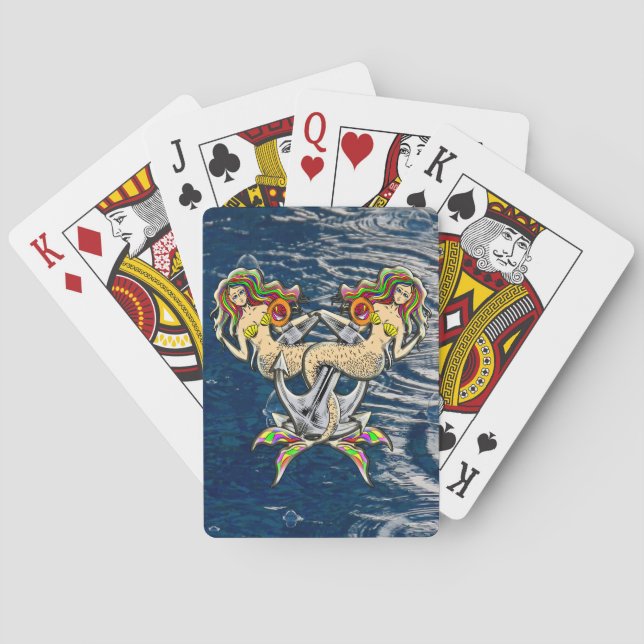 Jeu De Cartes Mermaids - Design nautique pour les amoureux des o (dos)