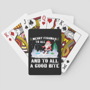 Jeu De Cartes Merry Fishmas Funny Pêcheur de poisson Xmas