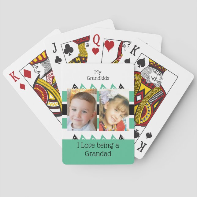 Jeu De Cartes Mes petits-enfants adorent être grand vert blanc (dos)