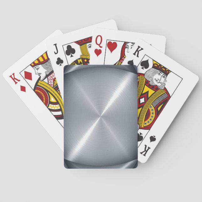 Jeu De Cartes Métal brillant inoxydable en platine 2 (dos)