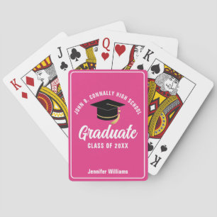 Jeu De Cartes Mete Hot Pink Graduation Custom 2025 Graduate