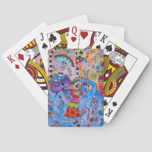 Jeu De Cartes MEXICAINE FIESTA Mariachi Cats Calavera