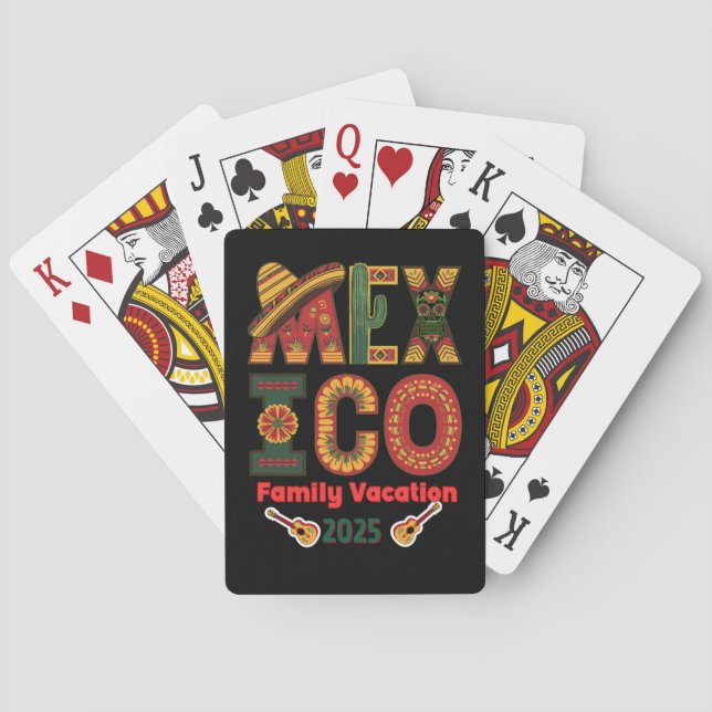 Jeu De Cartes Mexique Famille Vacances Soleil, Amusement & Souve (dos)