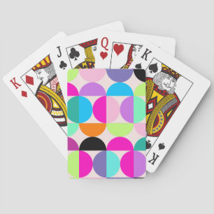 Jeu De Cartes Mi-siècle Cercles modernes Motif Coloré Rétro