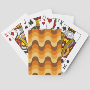 Jeu De Cartes Mi-siècle Moderne des années 1970 Wavy Stripe Moti