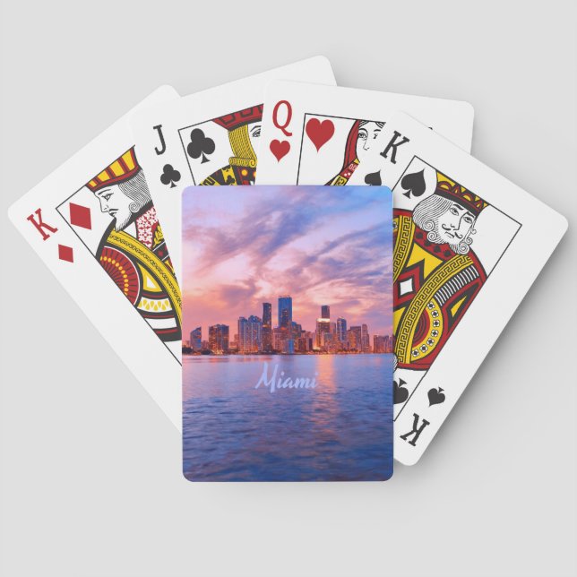 Jeu De Cartes Miami Beach Floride City Skyline (dos)