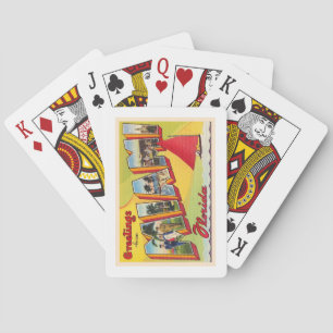 Jeu De Cartes Miami Florida FL Vintage Grande Lettre Carte posta