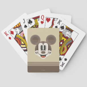 Jeu De Cartes Mickey tendance   Tête rétro à rayures stylisées