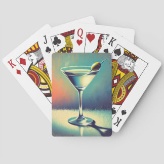 Jeu De Cartes Mid Century I Love The Blues Martini Art