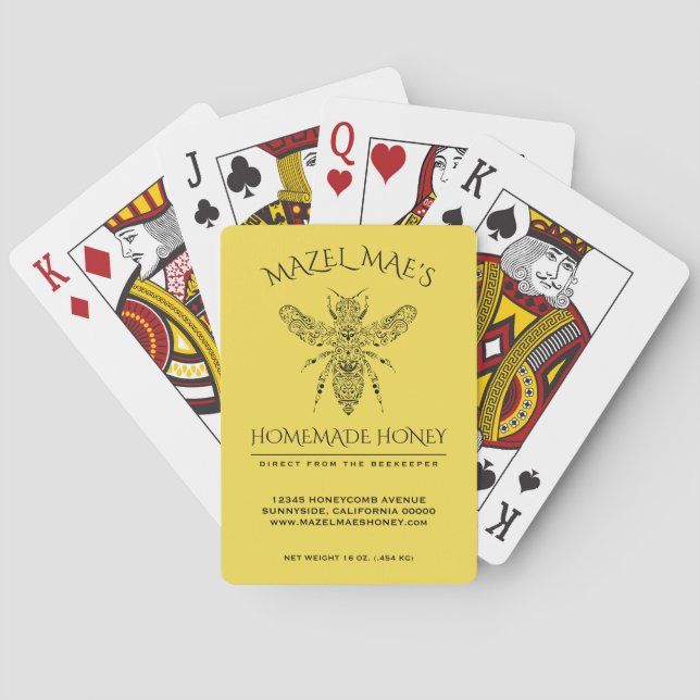 Jeu De Cartes Miel fait maison fait sur commande (dos)