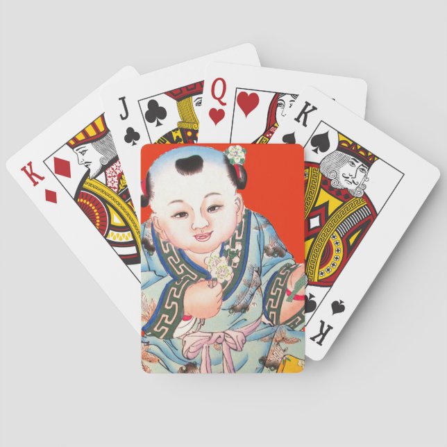 Jeu De Cartes Mignonne Chinois rire bon bouddha de chance sur ro (dos)