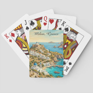 Jeu De Cartes Milos Colorée Grèce Mer Égée Voyage