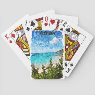 Jeu De Cartes Minimal Bermudes Caribbean Island Vibe tropicale
