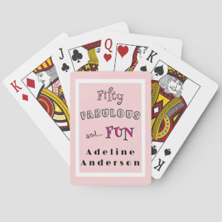 Jeu De Cartes Minimal Fifty Fabulous Pink Typography 50 Birthday