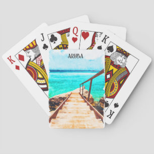 Jeu De Cartes Minimaliste Aruba Caraïbes Vacances tropicales