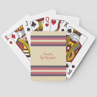 Jeu De Cartes Minimaliste, Rayures Rétro Rose, Texte sur Crème