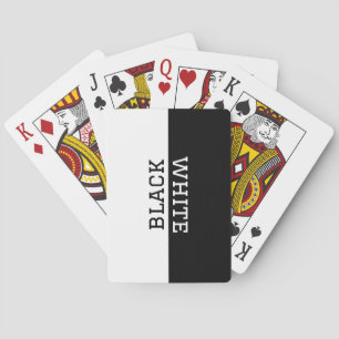 Jeu De Cartes Miroir noir et blanc personnalisé Texte élégant