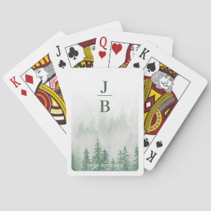 Jeu De Cartes Misty Forest Wedding Favor Initial