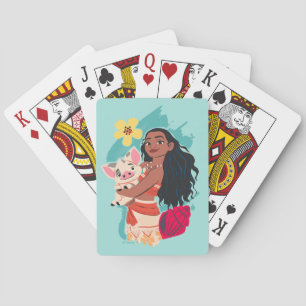 Jeu De Cartes Moana Holding Pua Illustré Jouer Cartes