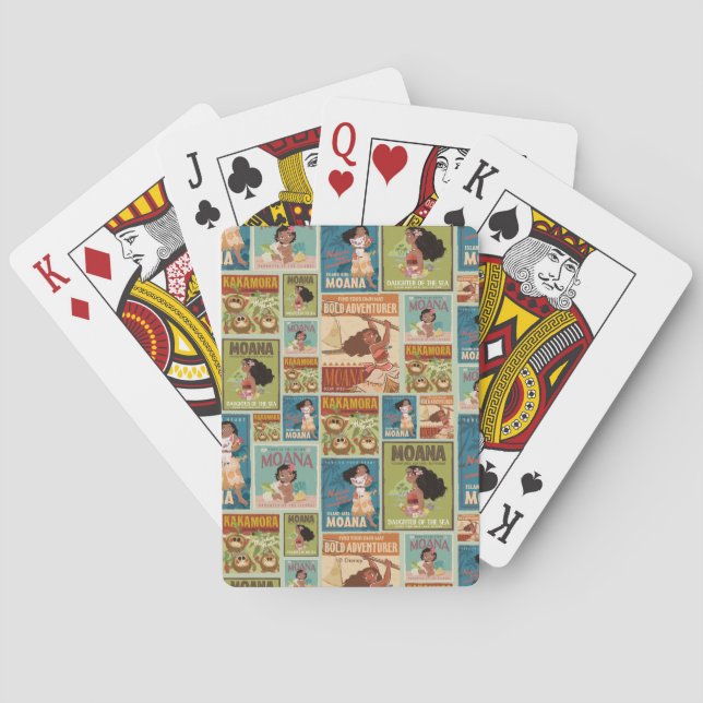 Jeu De Cartes Moana | Retro Poster Motif Jouer des cartes (dos)
