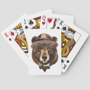 Jeu De Cartes Mode d'ours d'aquarelle