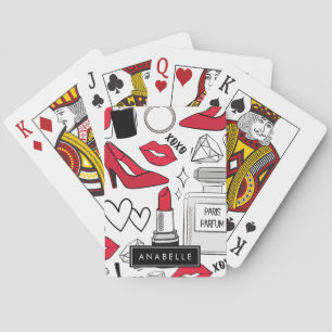 Jeu De Cartes Mode, Lèvres, talons hauts, Stiletto, Votre Nom