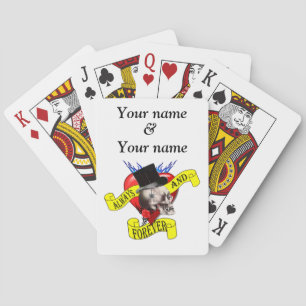Jeu De Cartes Modèle crâne romatique et tatouage cardiaque