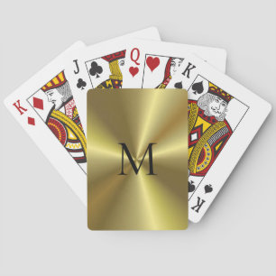 Jeu De Cartes Modèle d'apparence métal or Monogramme