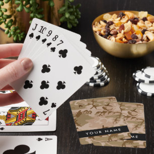 Jeu De Cartes Modèle de camouflage du désert, Votre nom, Personn