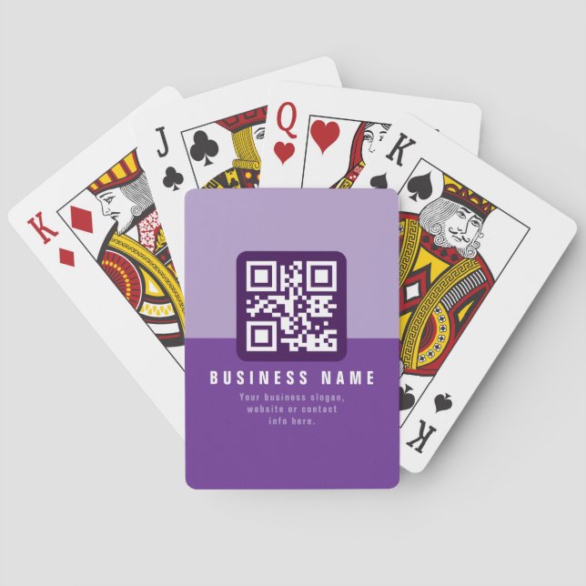 Jeu De Cartes Modèle de code QR moderne modifiable | Purples (dos)