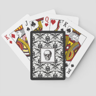 Jeu De Cartes Modèle de damas gothique vintage noir