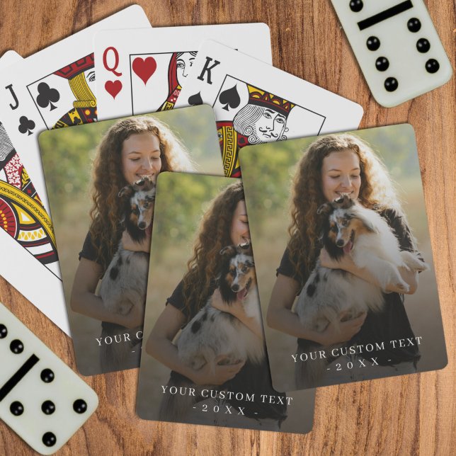 Jeu De Cartes Modèle de texte personnalisé et de photo verticale (Créateur téléchargé)