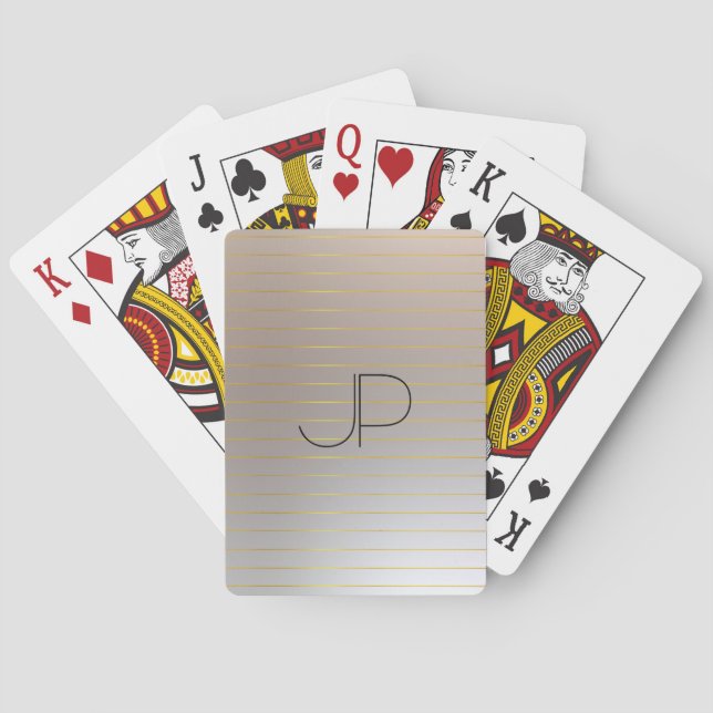 Jeu De Cartes Modèle élégant Faux Gold Silver sur mesure (dos)