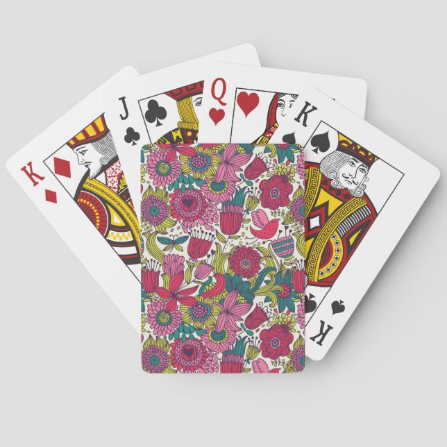 Jeu De Cartes Modèle floral clair (dos)