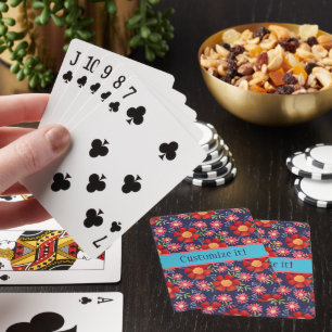 Jeu De Cartes Modèle Floral Personnalisé Nom Fun Élégant Inspiri