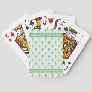 Jeu De Cartes Modèle floral vert