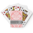 Modèle moderne dentelle Damas - Corail et gris