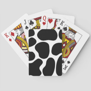 Jeu De Cartes Modèle noir et blanc d'impression de vache