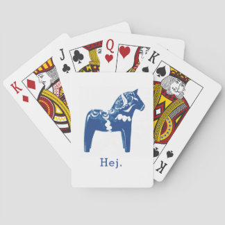 Jeu De Cartes Modèle suédois Hej Dala Horse bleu blanc