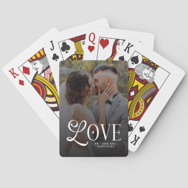 Jeu De Cartes Modern Love Custom Wedding 2 Photos Couples  (dos)